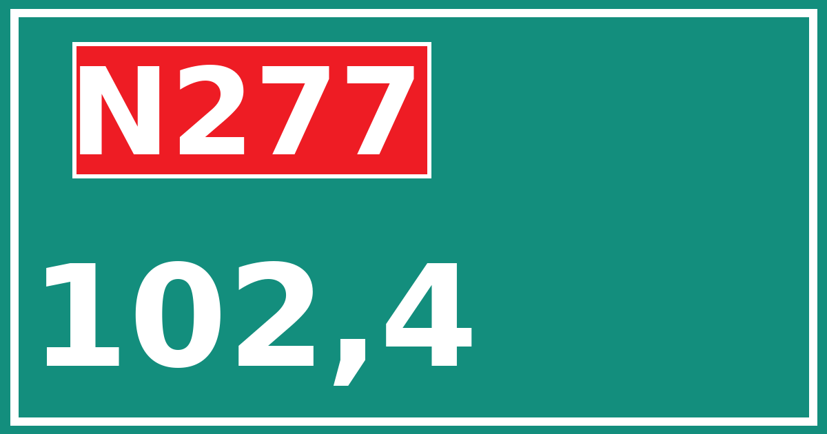 Hectometerbord N277 102,4