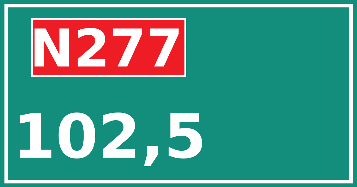 Hectometerbord N277 102,5