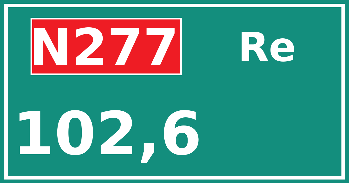 Hectometerbord N277 102,6 zijde Re