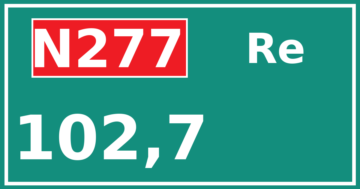 Hectometerbord N277 102,7 zijde Re
