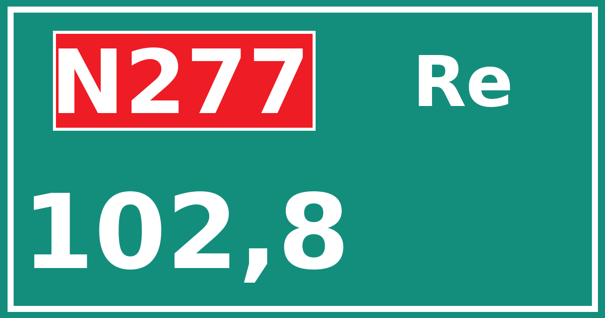 Hectometerbord N277 102,8 zijde Re