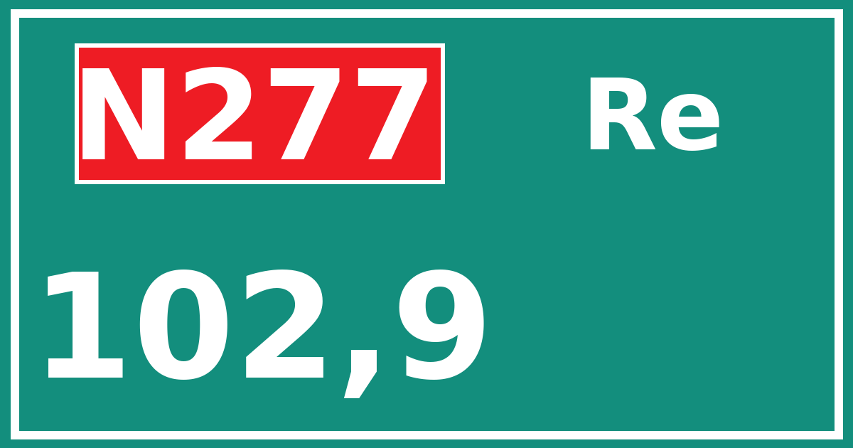 Hectometerbord N277 102,9 zijde Re