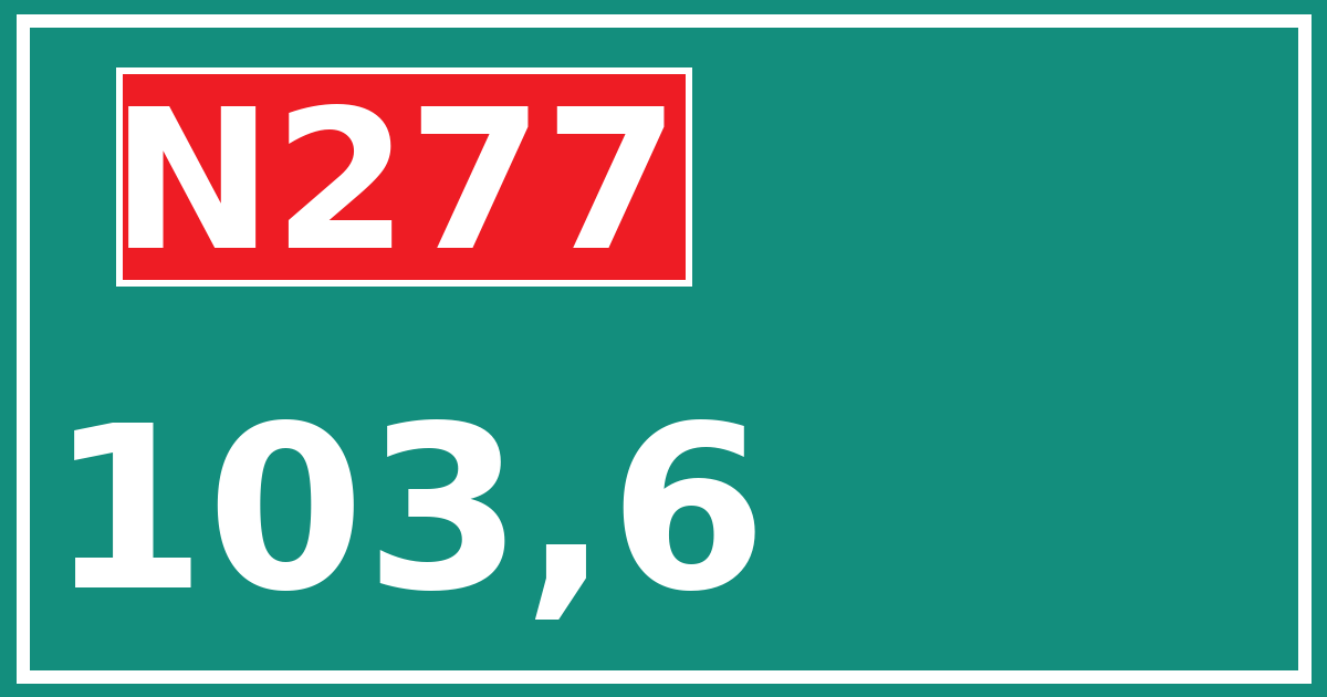 Hectometerbord N277 103,6