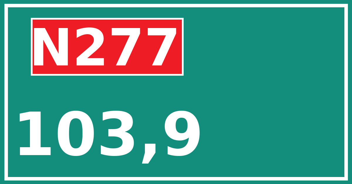 Hectometerbord N277 103,9