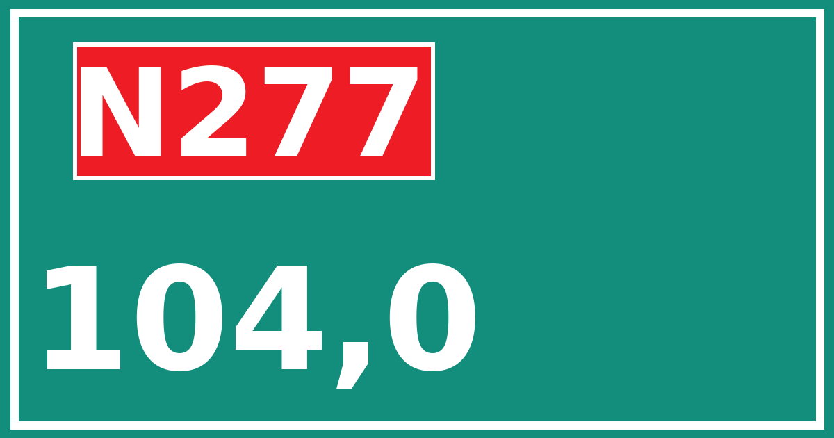 Hectometerbord N277 104,0