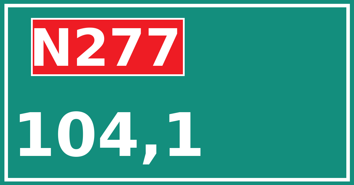 Hectometerbord N277 104,1
