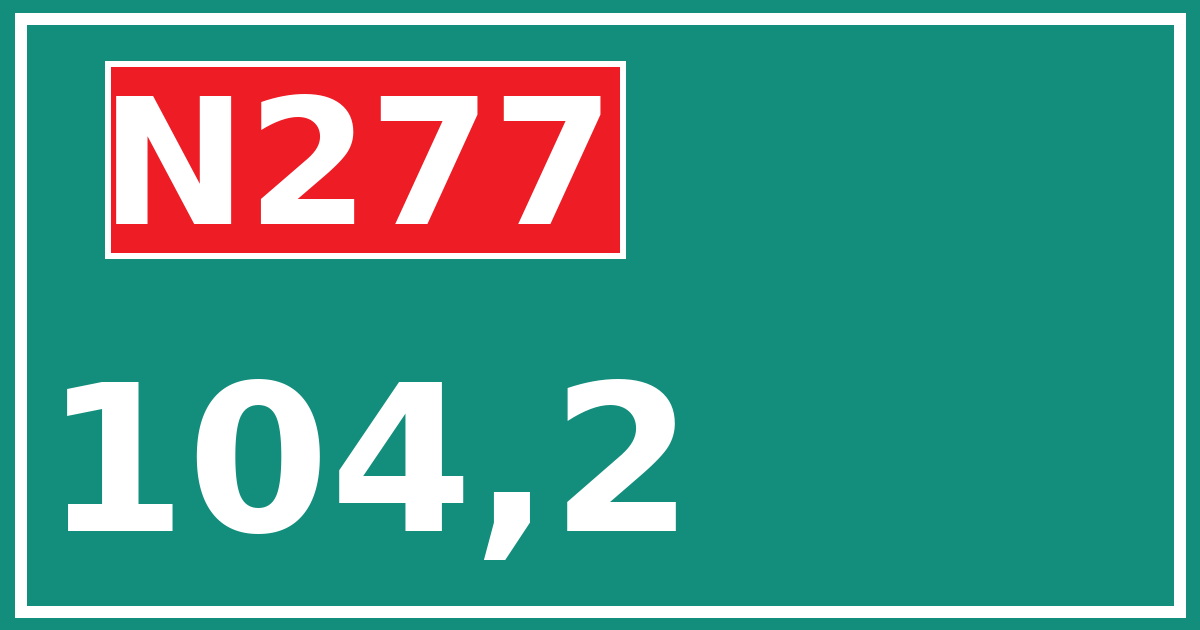 Hectometerbord N277 104,2