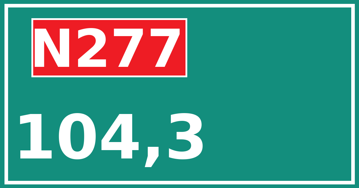 Hectometerbord N277 104,3