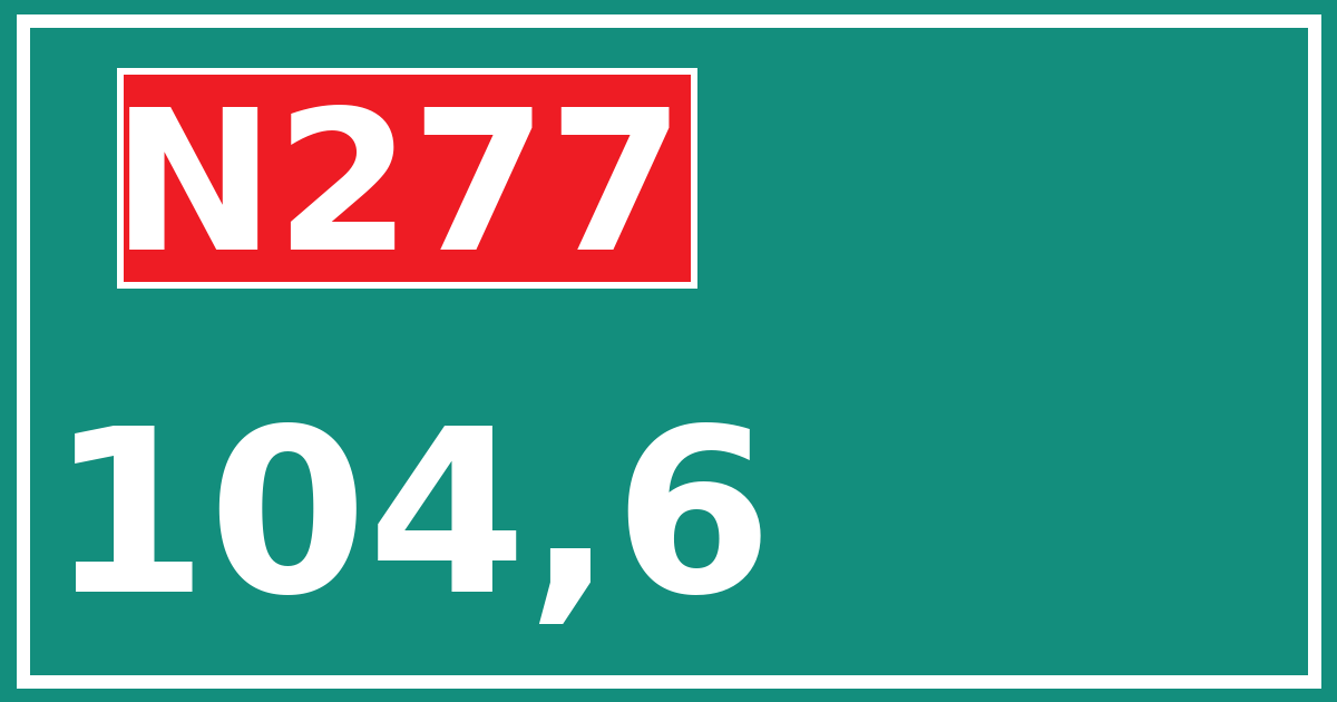 Hectometerbord N277 104,6