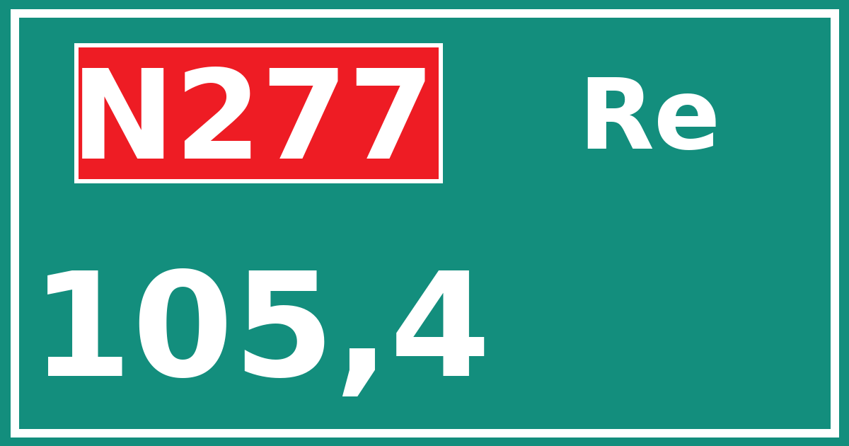 Hectometerbord N277 105,4 zijde Re