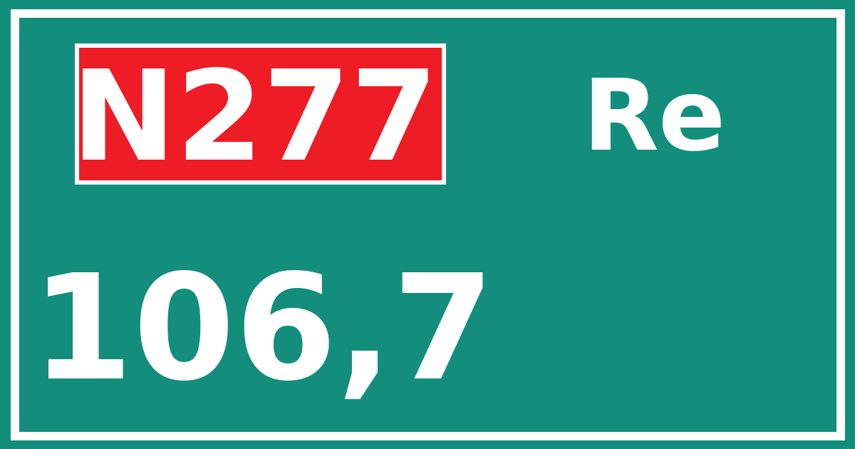 Hectometerbord N277 106,7 zijde Re