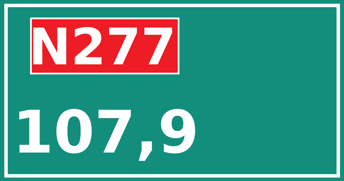 Hectometerbord N277 107,9