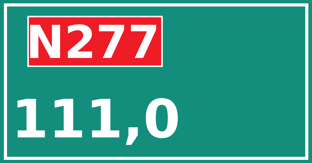 Hectometerbord N277 111,0