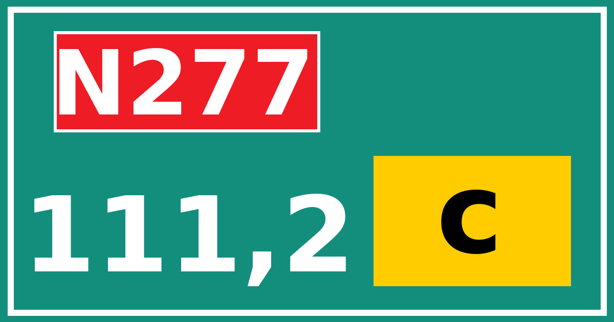 Hectometerbord N277 111,2 letter c
