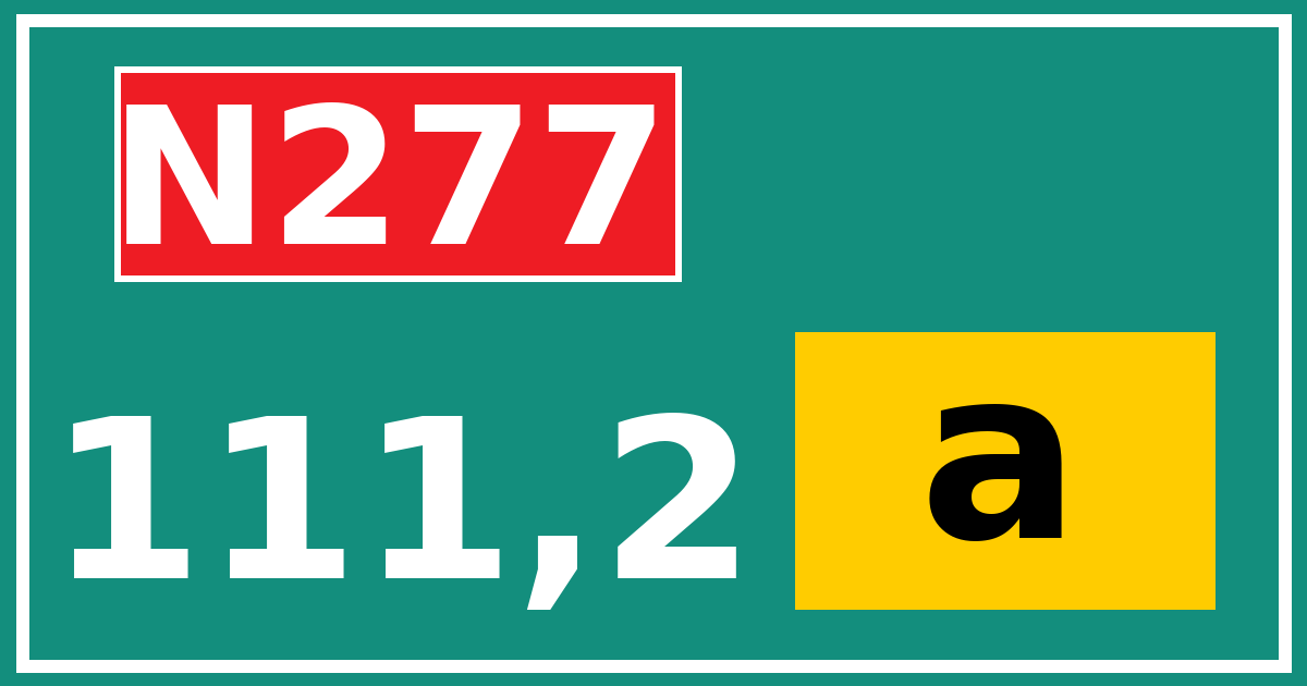 Hectometerbord N277 111,2 letter a