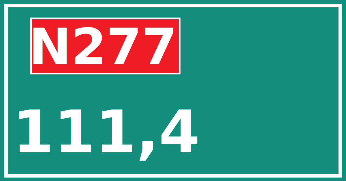 Hectometerbord N277 111,4