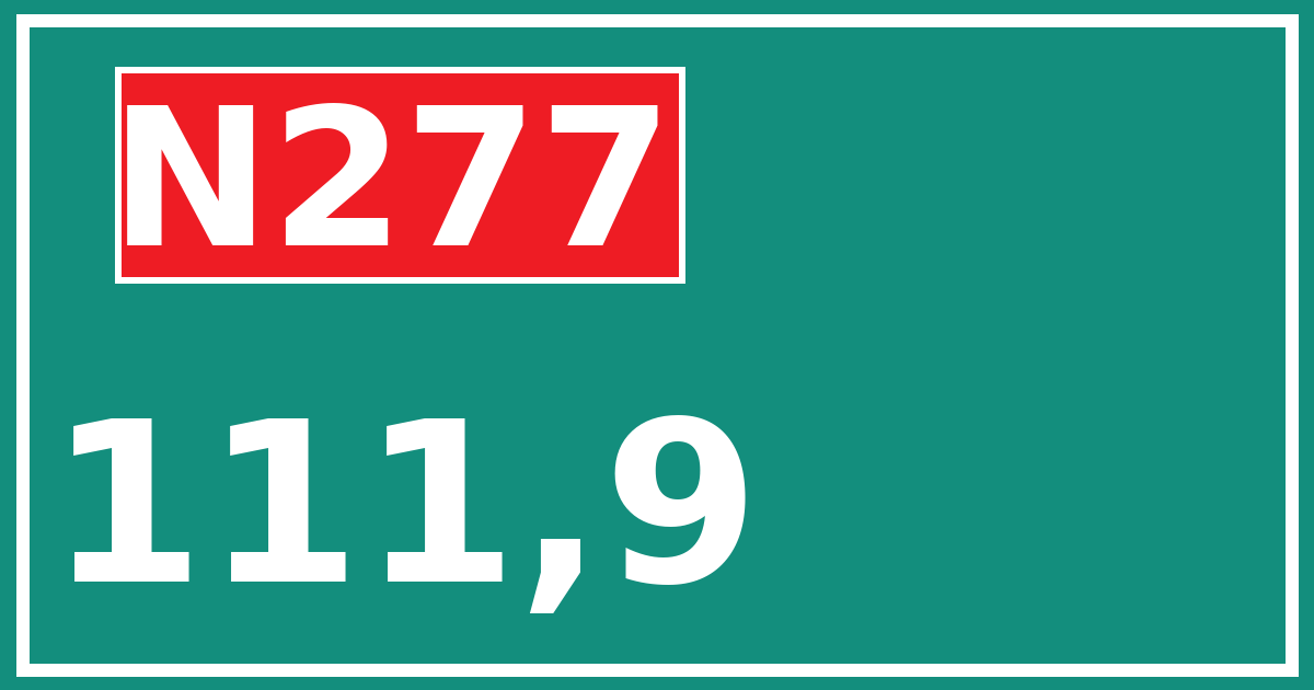 Hectometerbord N277 111,9