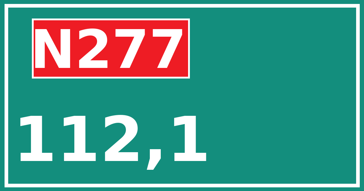 Hectometerbord N277 112,1