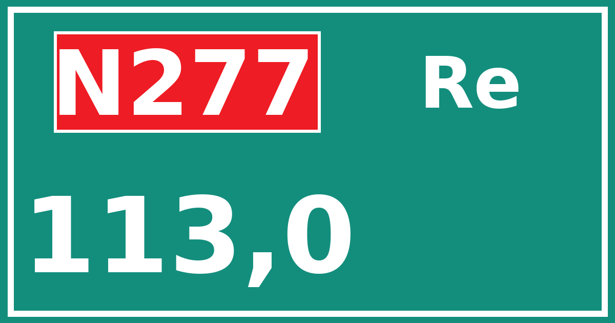 Hectometerbord N277 113,0 zijde Re