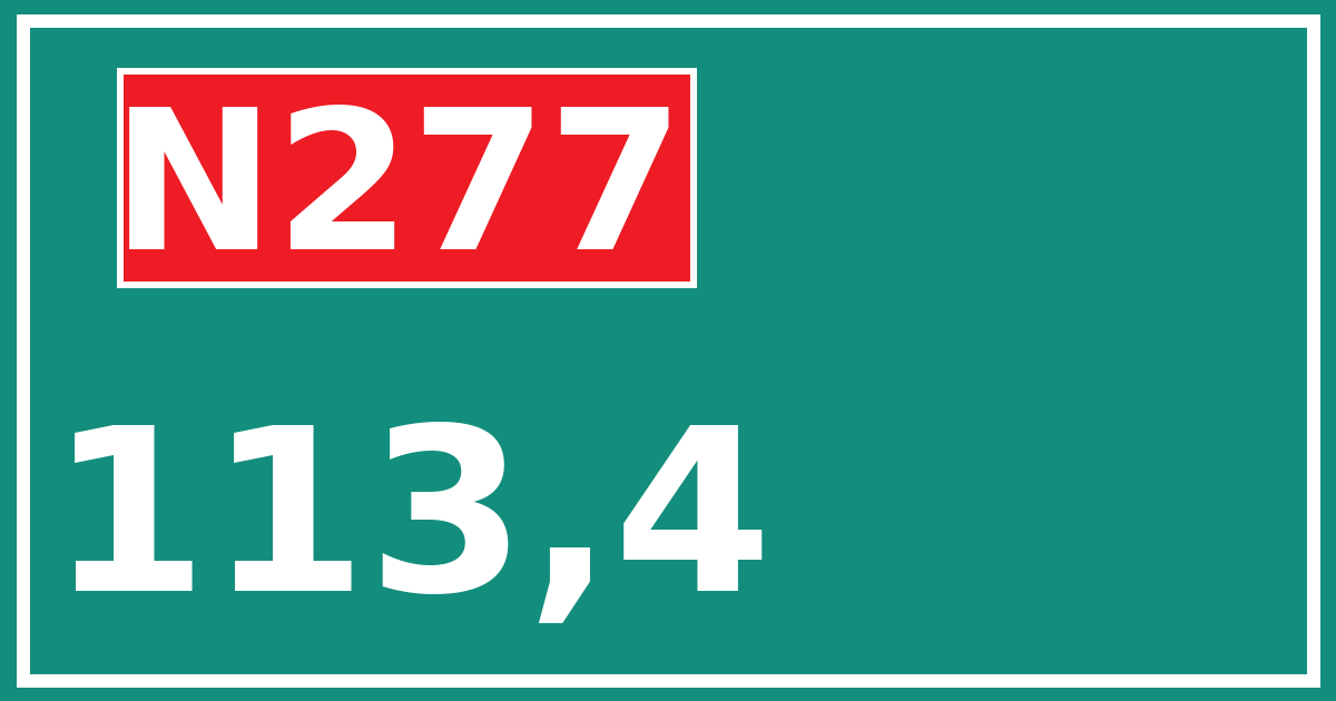 Hectometerbord N277 113,4