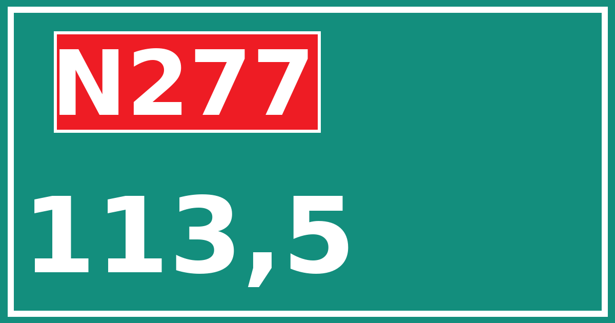 Hectometerbord N277 113,5