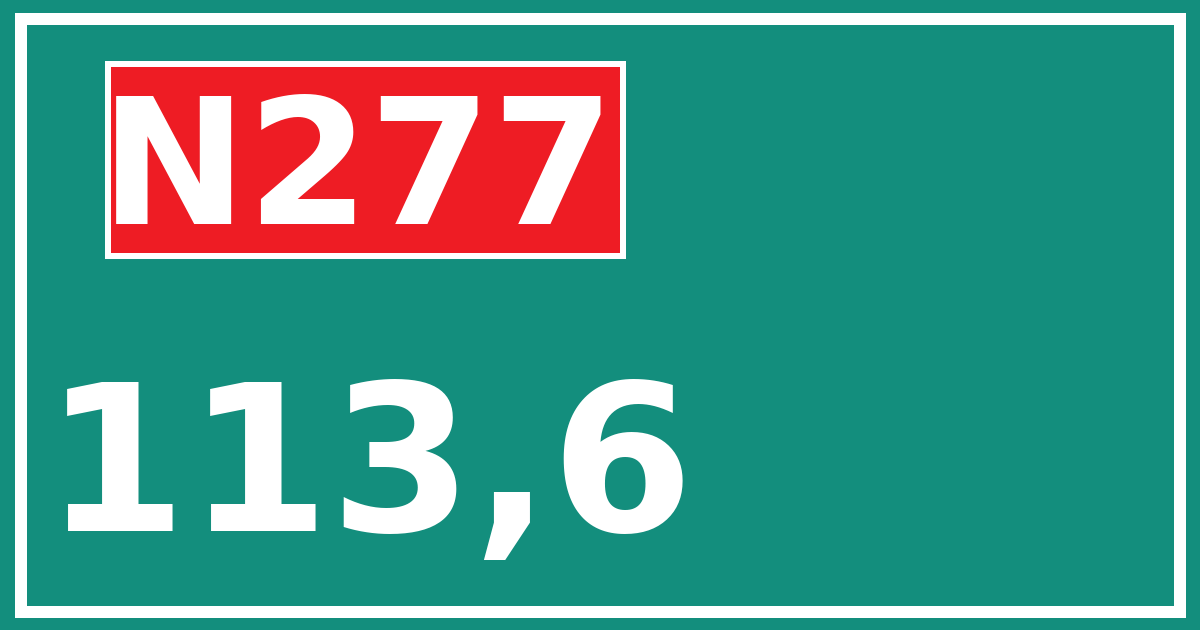 Hectometerbord N277 113,6
