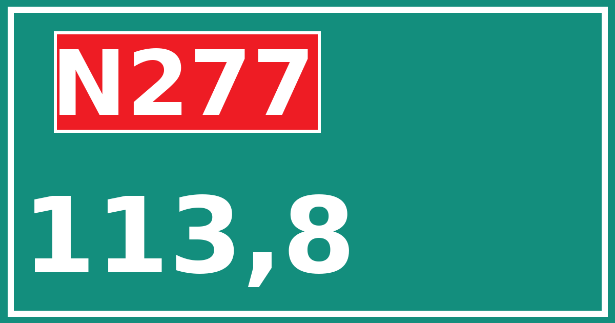 Hectometerbord N277 113,8