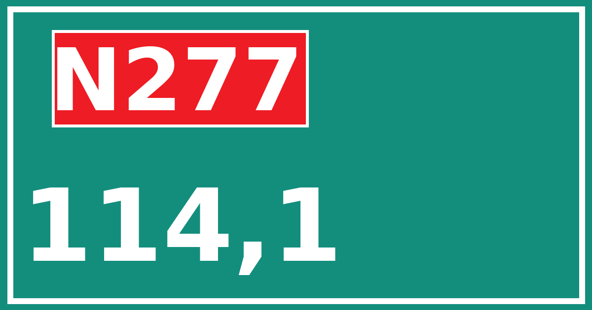Hectometerbord N277 114,1