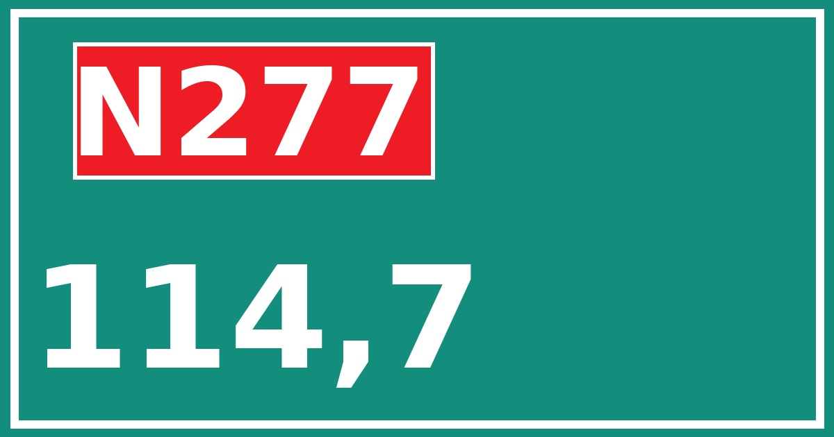 Hectometerbord N277 114,7