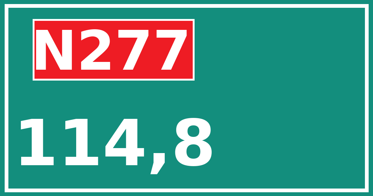 Hectometerbord N277 114,8