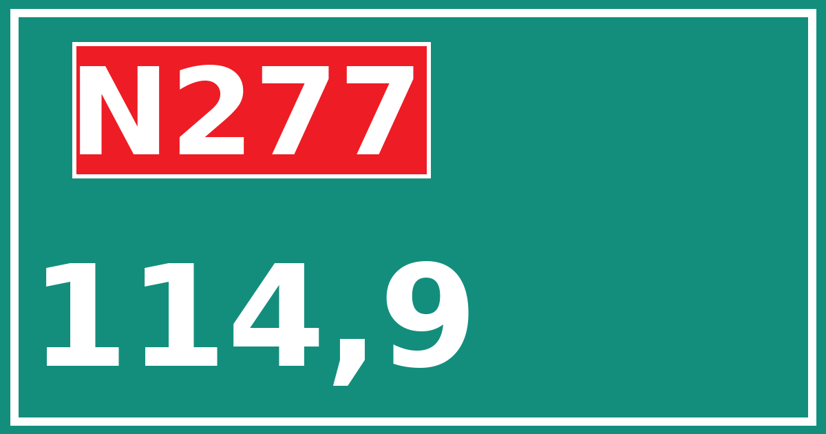 Hectometerbord N277 114,9