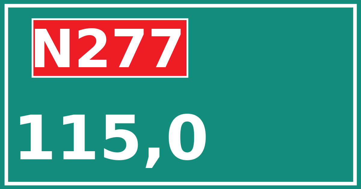 Hectometerbord N277 115,0