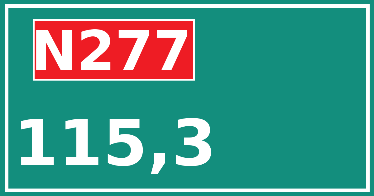Hectometerbord N277 115,3