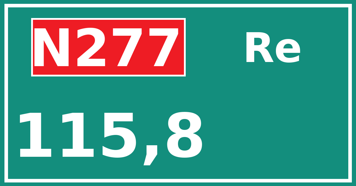 Hectometerbord N277 115,8 zijde Re