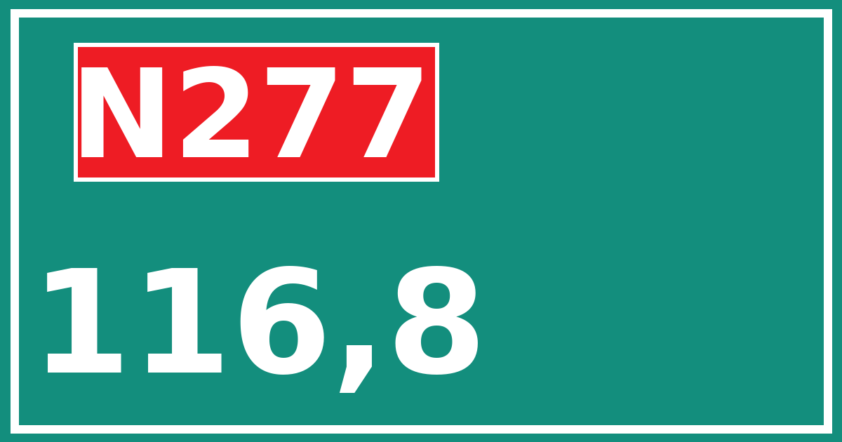 Hectometerbord N277 116,8