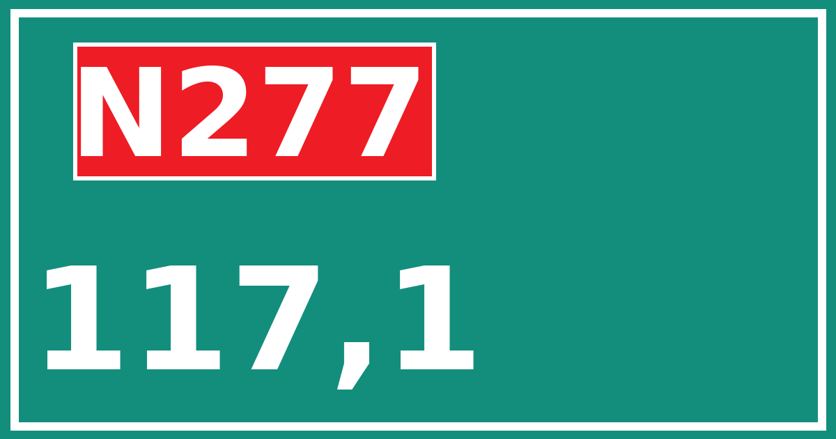 Hectometerbord N277 117,1