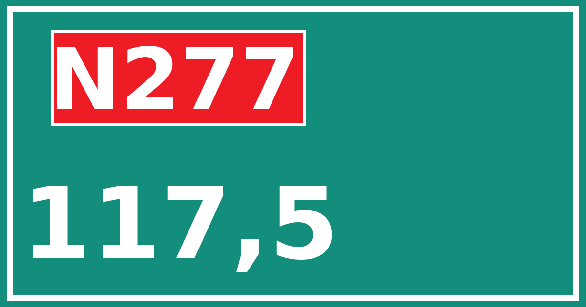 Hectometerbord N277 117,5