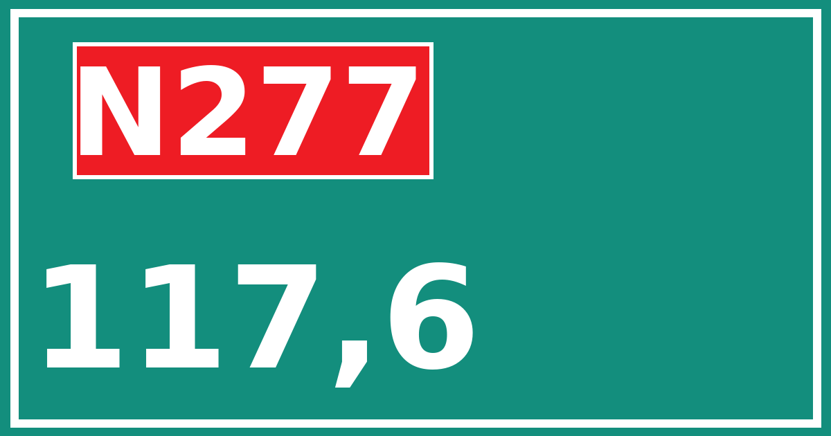 Hectometerbord N277 117,6