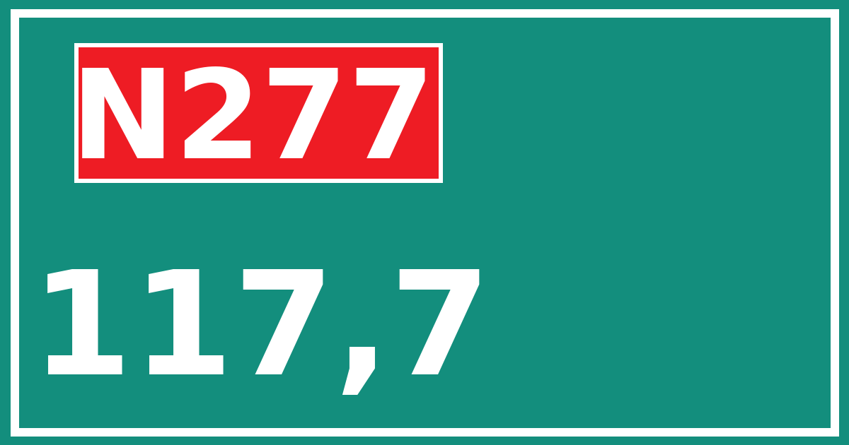Hectometerbord N277 117,7