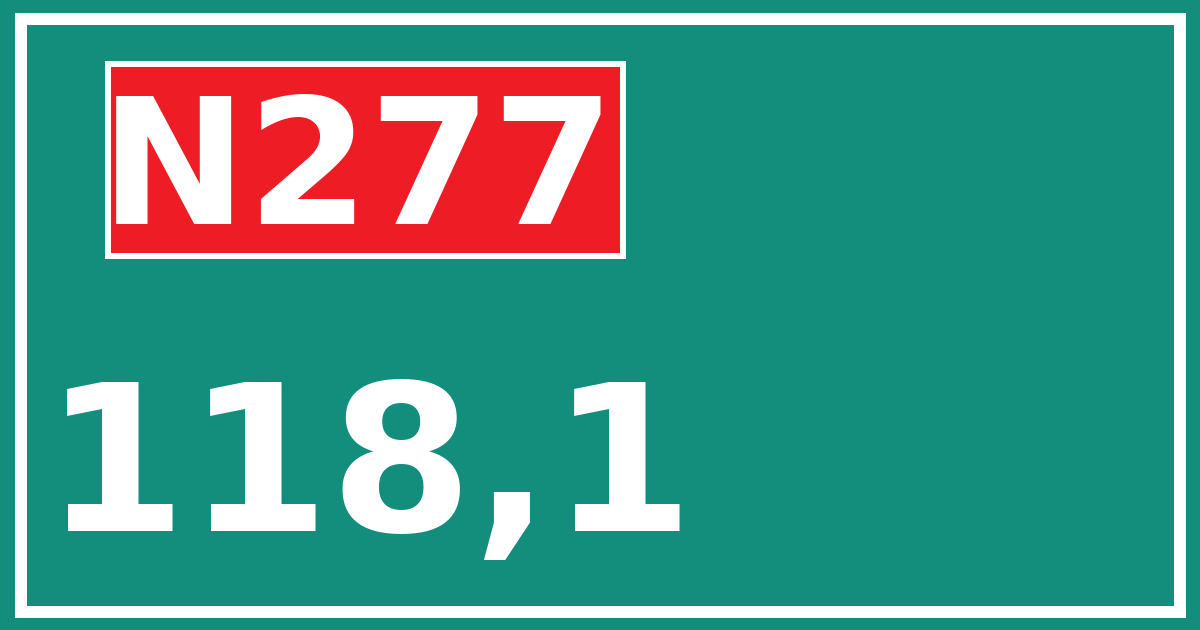 Hectometerbord N277 118,1