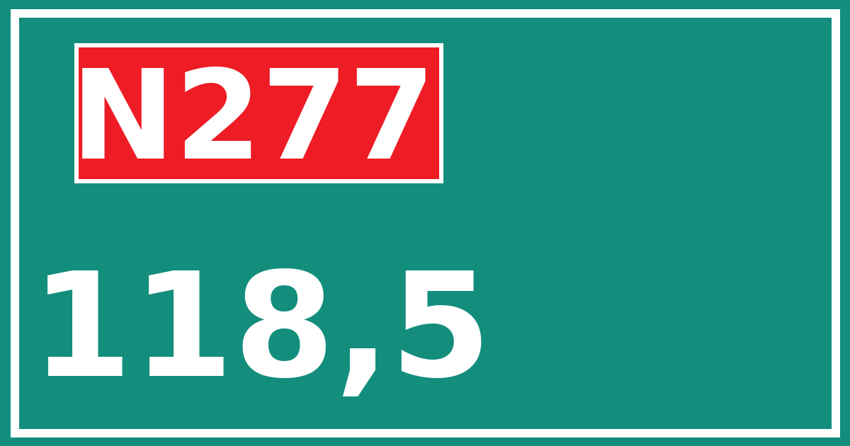 Hectometerbord N277 118,5