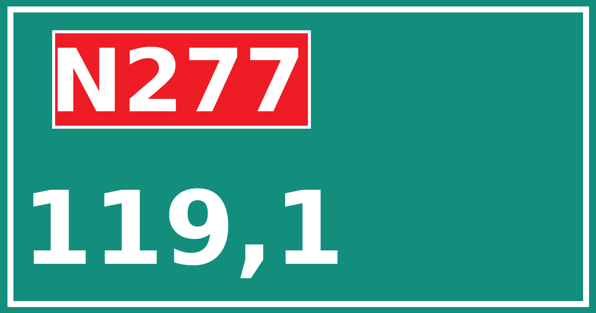 Hectometerbord N277 119,1