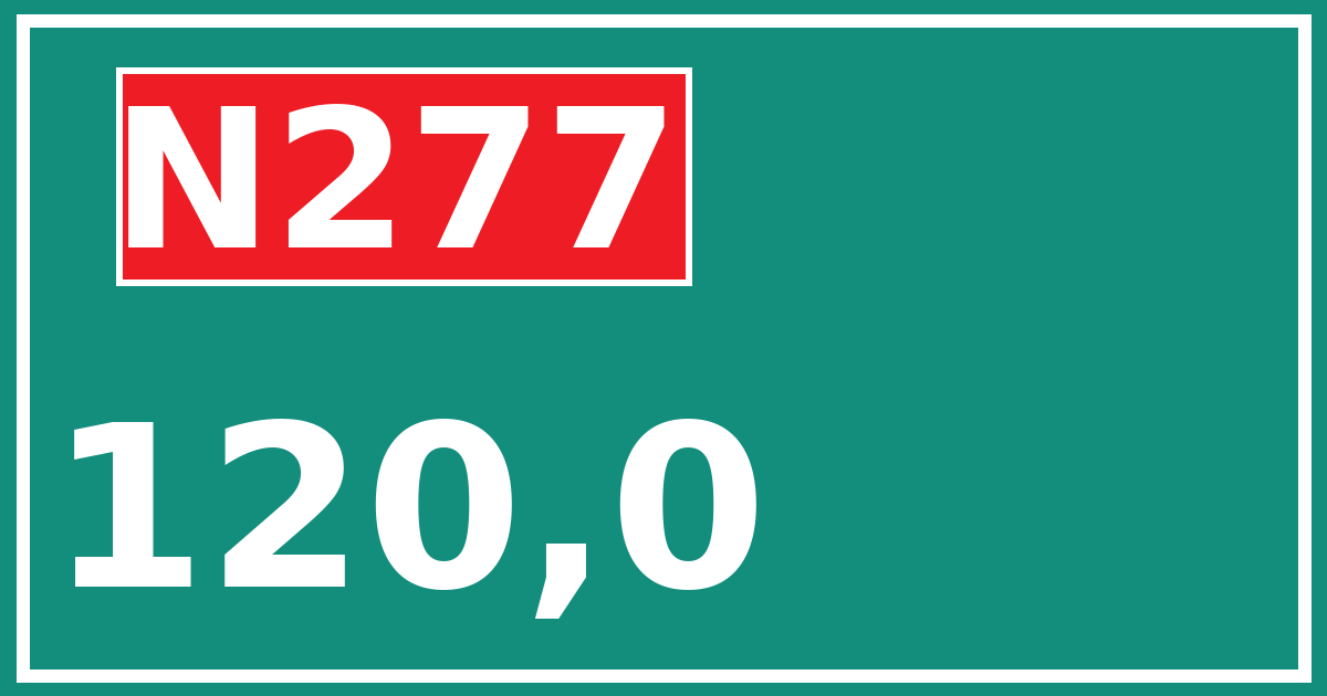 Hectometerbord N277 120,0