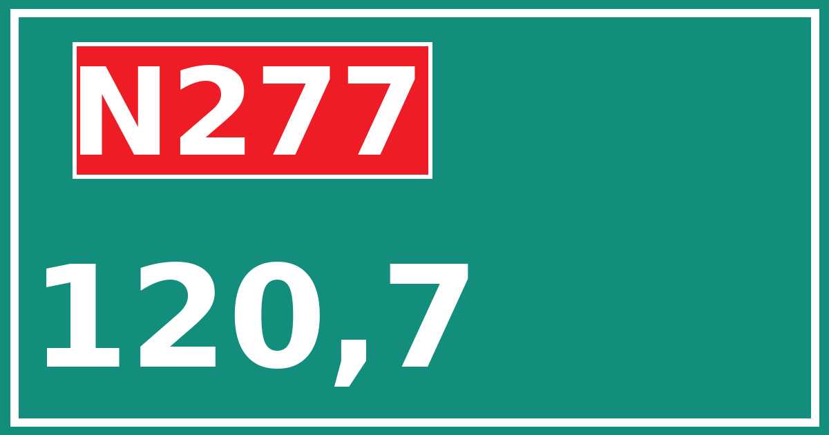 Hectometerbord N277 120,7