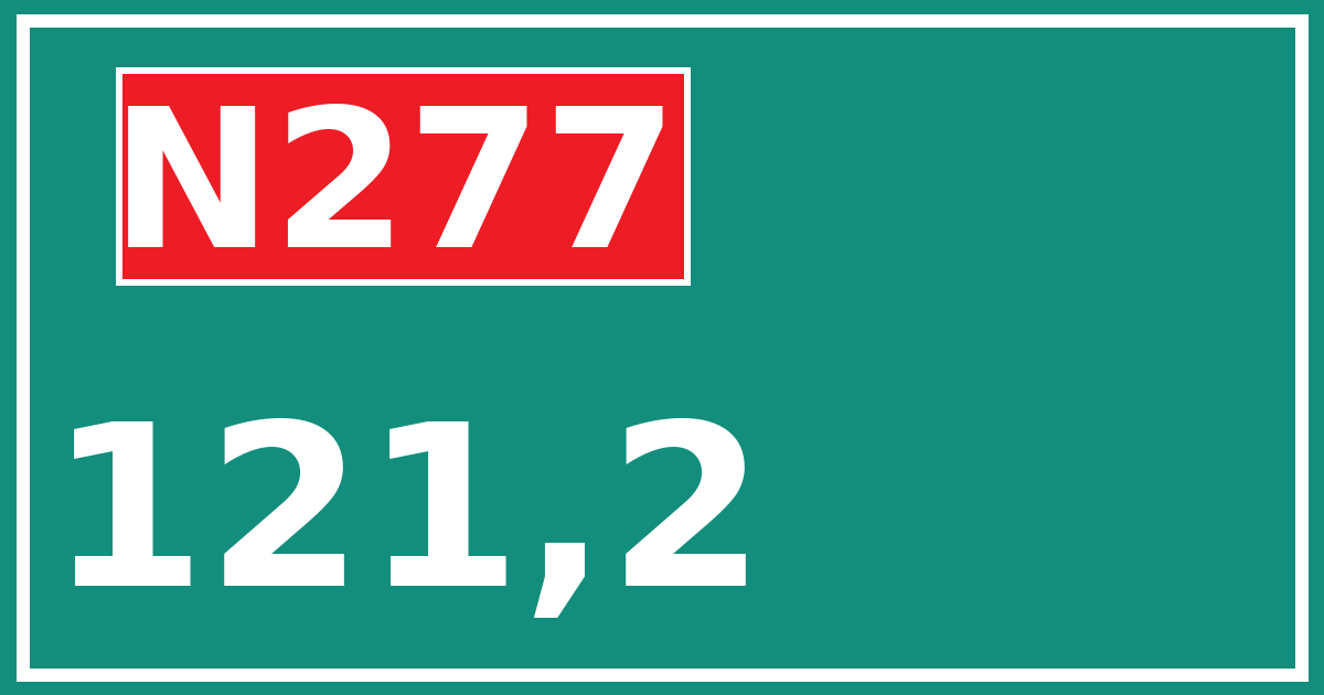 Hectometerbord N277 121,2