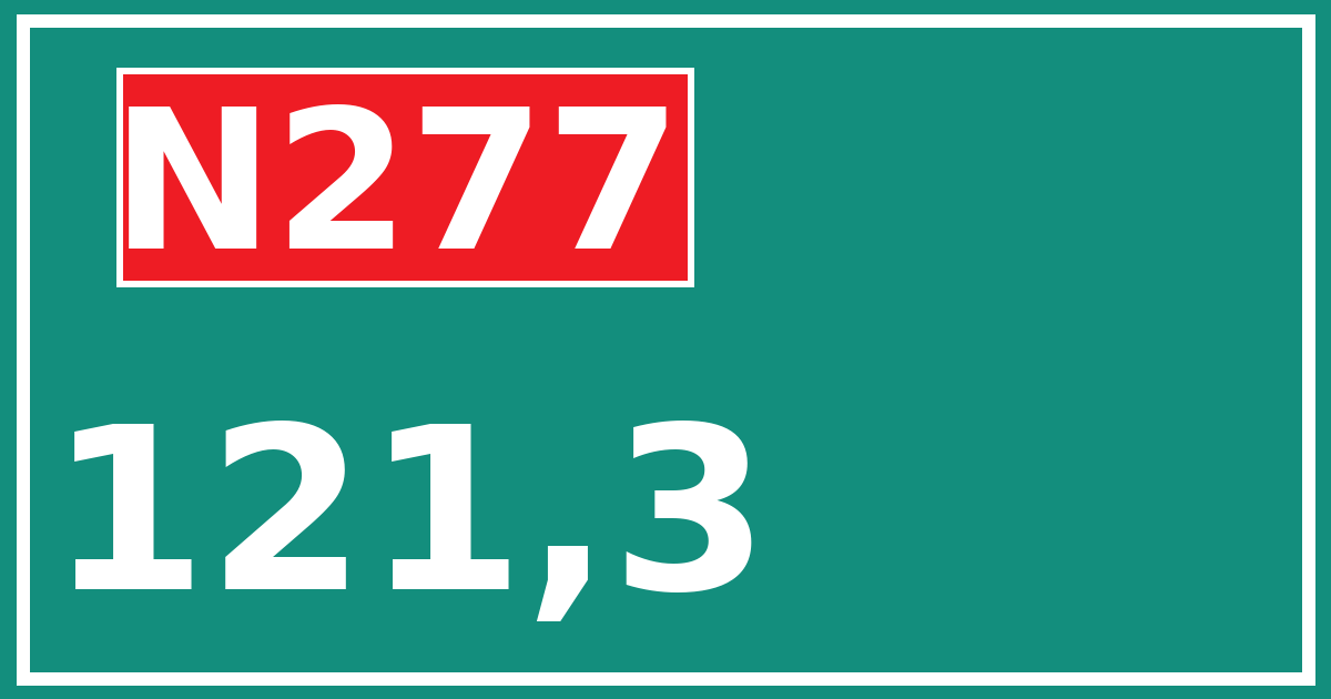 Hectometerbord N277 121,3