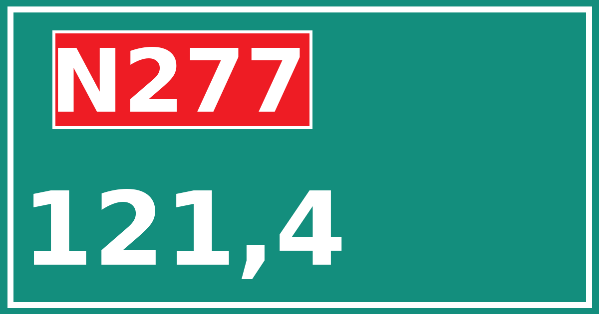 Hectometerbord N277 121,4