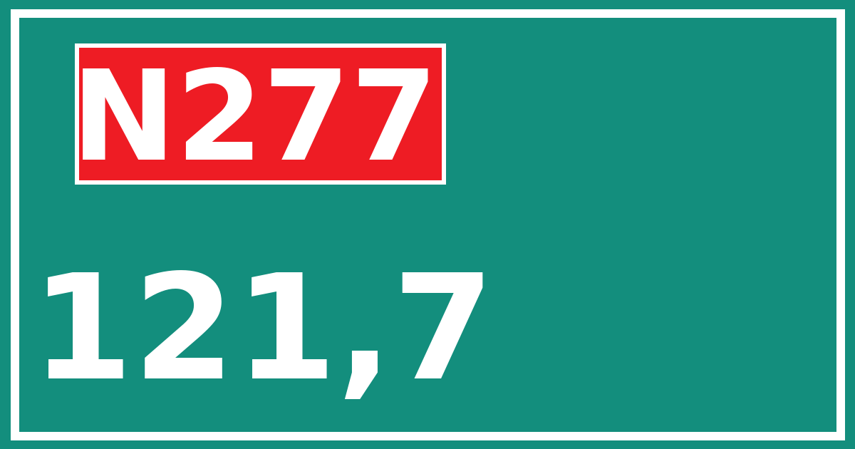 Hectometerbord N277 121,7