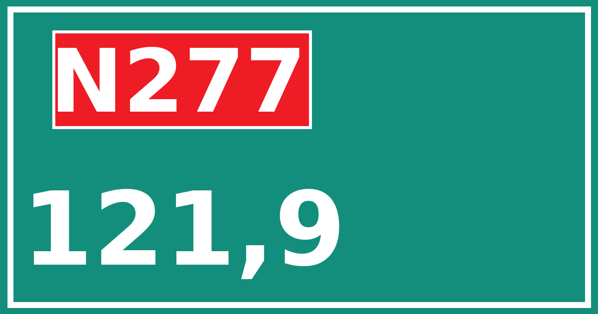 Hectometerbord N277 121,9