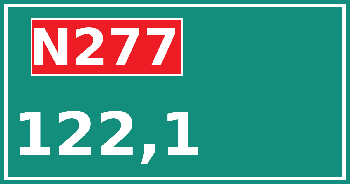 Hectometerbord N277 122,1